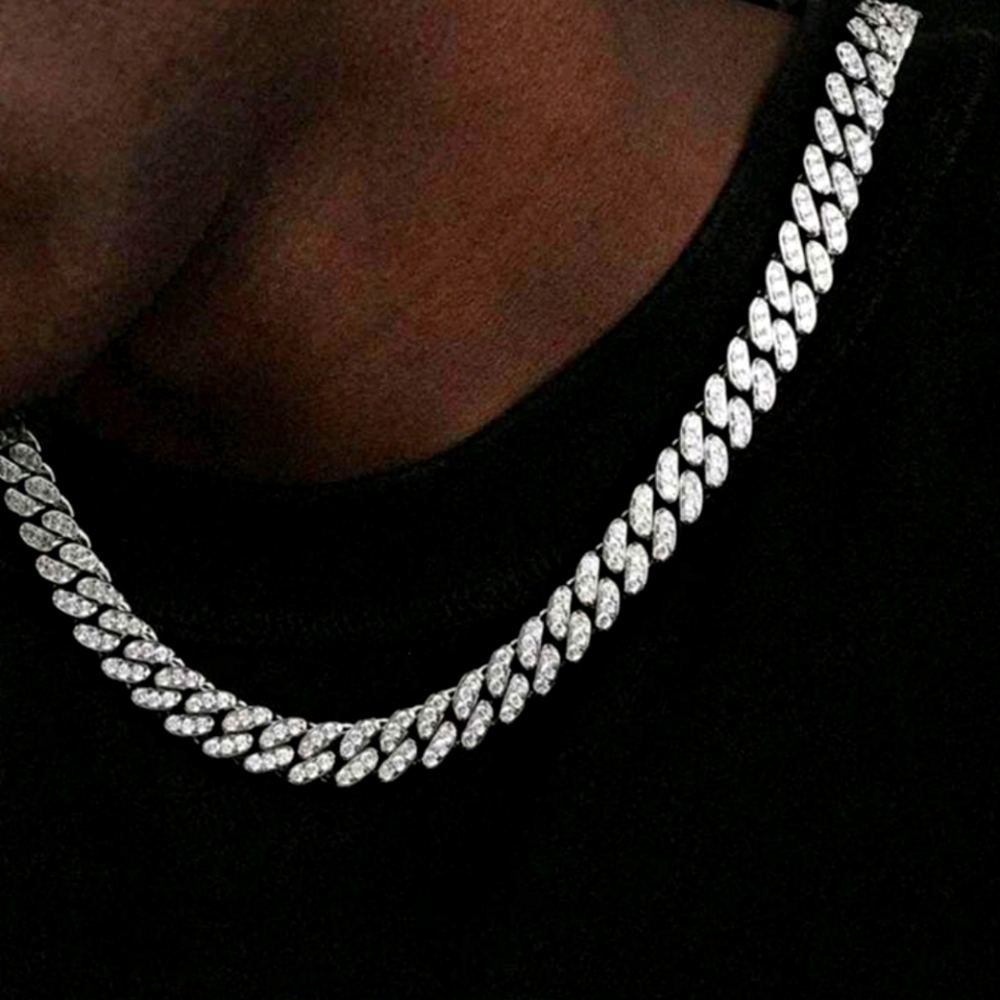 Silver Cuban Link Chain Necklace